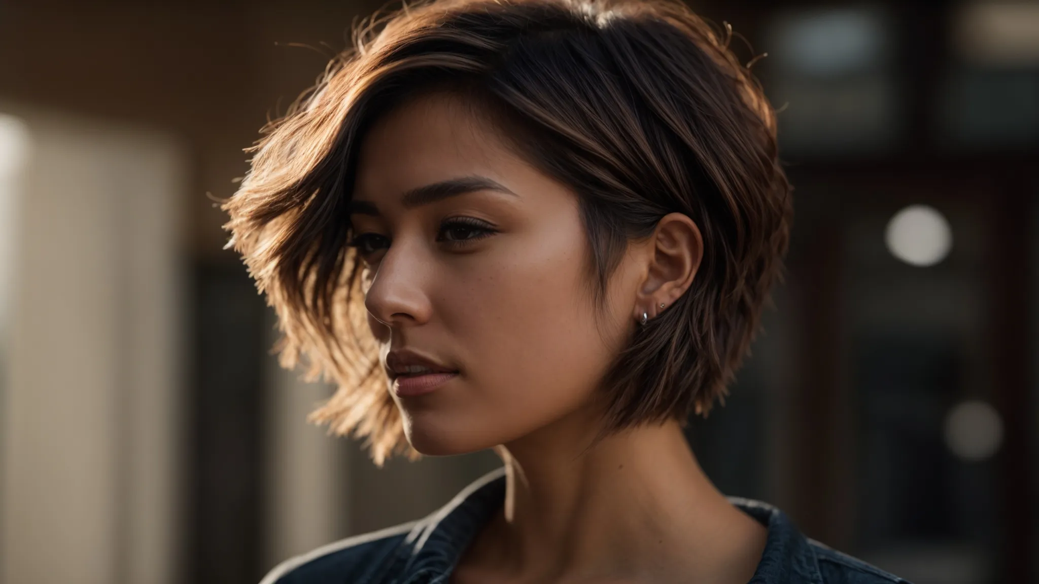 Short Trendy Haircuts for Women Unveiled 6 a woman with a short shag haircut, showcasing choppy layers and textured ends.