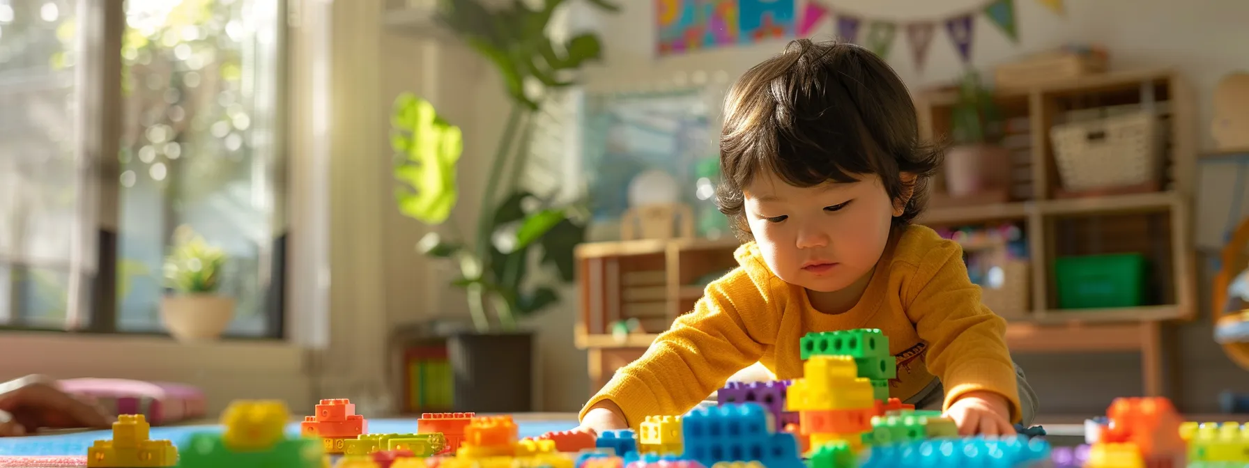 Insights Into Premier North Dallas Elementary Schools 6 a child playing with colorful educational toys in a bright and inviting classroom setting.