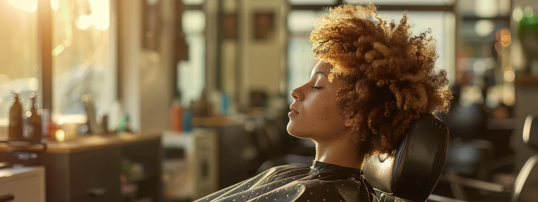 Curly Hair Cutting Techniques for Beautifully Defined Curls 3 a curly-haired person sitting in a salon chair getting their hair cut using the devacut technique.