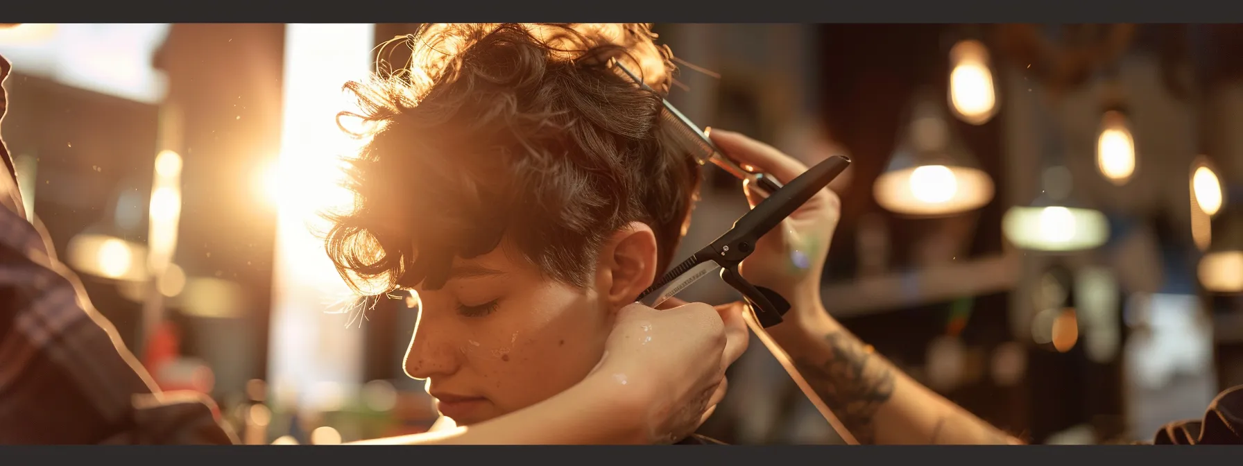 A Guide To Layered Haircut Styles for Women 4 a stylist cutting layers into a person's hair.