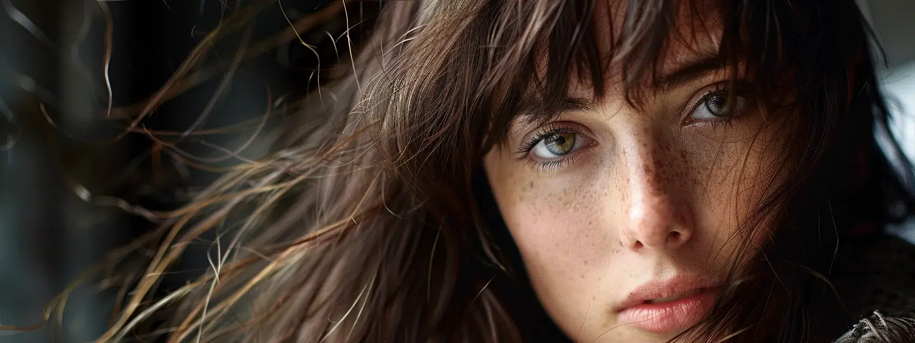 Customize Your Look: Types of Bangs for All Hair Lengths 3 a woman with long, flowing hair framing her face with stylish bangs.