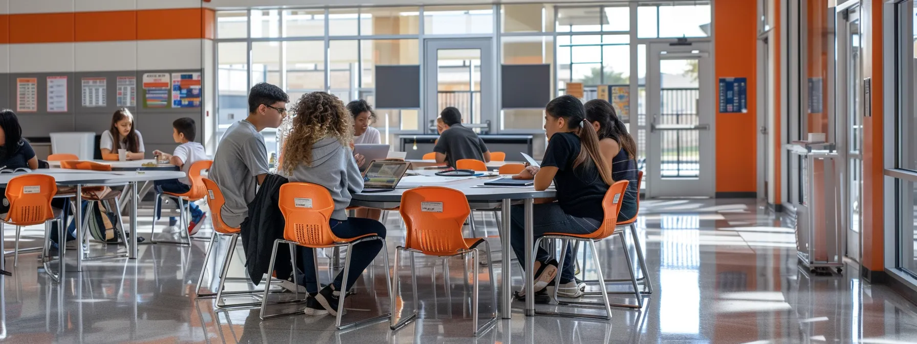 Discovering Premier High Schools in North Dallas 3 students engaged in discussions in a modern classroom setting at a high school in north dallas.