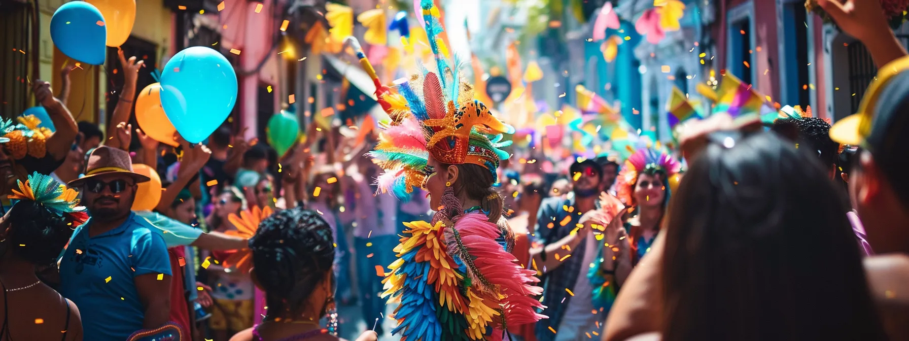 North Dallas Community Calendar: Your Guide to Local Events 3 colorful festival parade with crowds cheering and performers dancing in the streets.