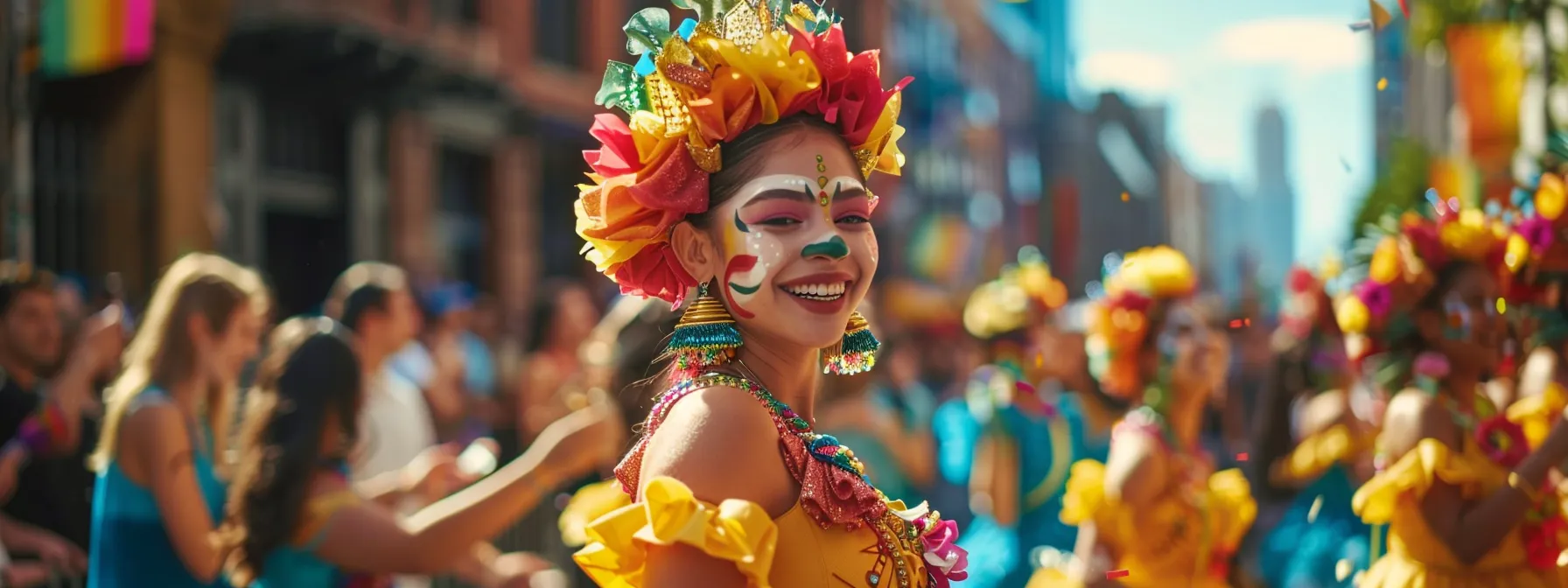 Your Guide to Iconic Cultural Events In North Dallas 3 a colorful and lively parade showcasing diverse cultural traditions with joyful participants from various backgrounds.
