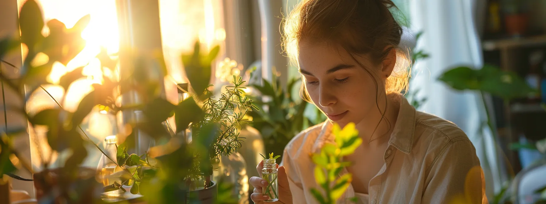 Healthy Hair Tips: The Best Essential Oils for Long, Vibrant Hair 6 a woman carefully conducting a patch test on her skin to ensure safety when using essential oils for hair care.