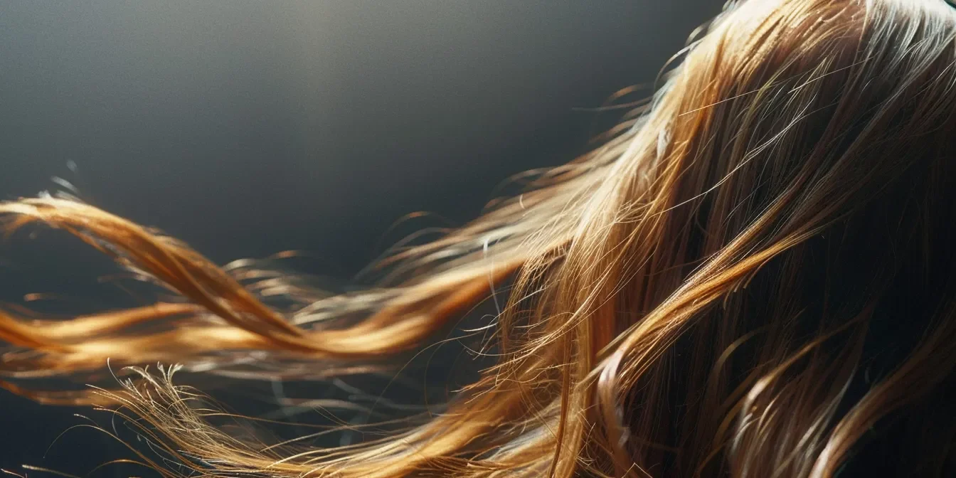 a woman with long, silky hair reaching down her back, showcasing a vibrant and healthy mane free of split ends.