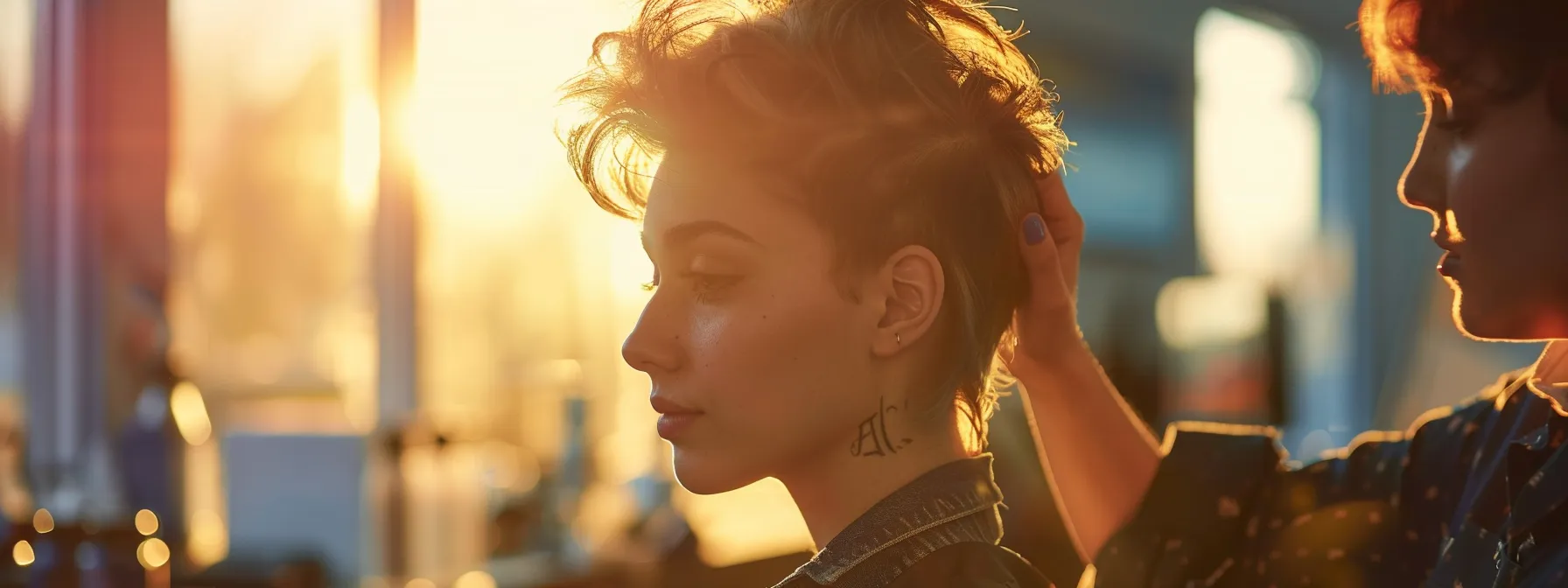 Effortless Short Hair Styling: Your Ultimate Guide 6 a professional hair stylist working on a chic, trendy short hairstyle.