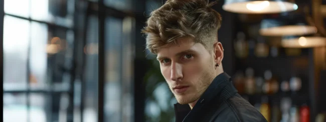 a stylish man with a modern layered haircut