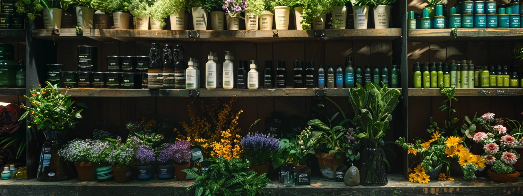 Ultimate Guide to the Best Products for Short Hair Care 6 a vibrant display of lush green herbs and flowers, showcasing the natural and organic ingredients used in short hair care products at the color studio & salon.