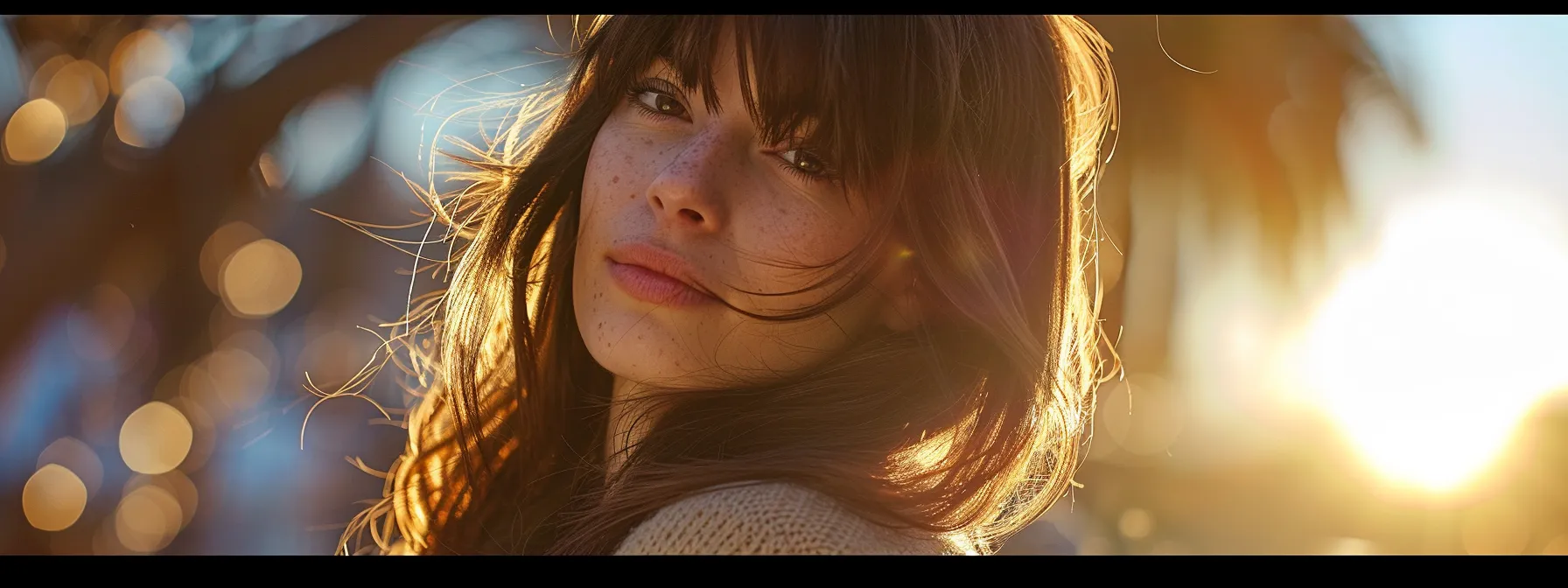 Stylish Long Haircuts with Bangs and Layers for a Trendy Look! 6 a woman with long, layered hair and stylish bangs confidently showcasing her stunning transformation.