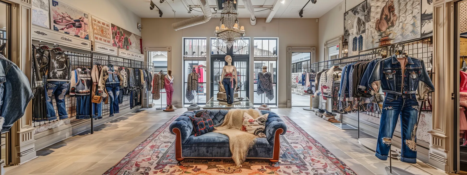 Explore the Charm of Boutique Shops in North Dallas for Unique Finds 3 a chic boutique display featuring exclusive valentino pieces and standout denim collections in north dallas.