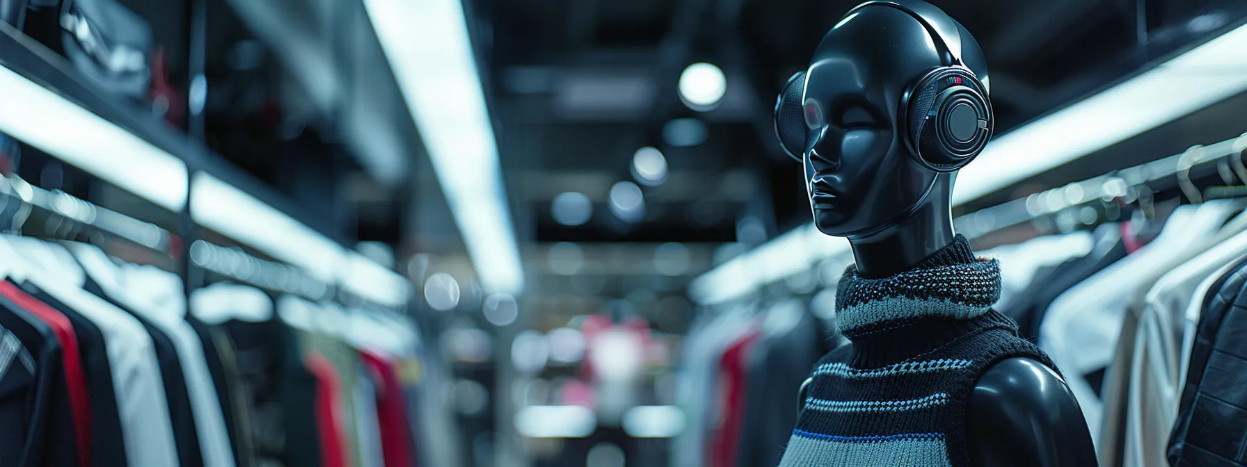 Explore the Charm of Boutique Shops in North Dallas for Unique Finds 1 a stylish mannequin wearing a sleek, designer outfit, surrounded by racks of trendy clothes in a chic north dallas boutique.