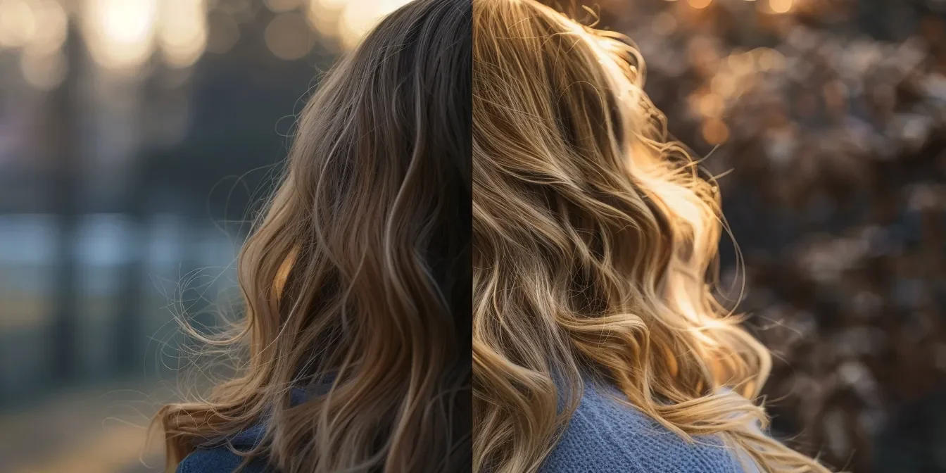 a woman with beautifully layered hair, cascading in soft waves down her back, framing her face perfectly.