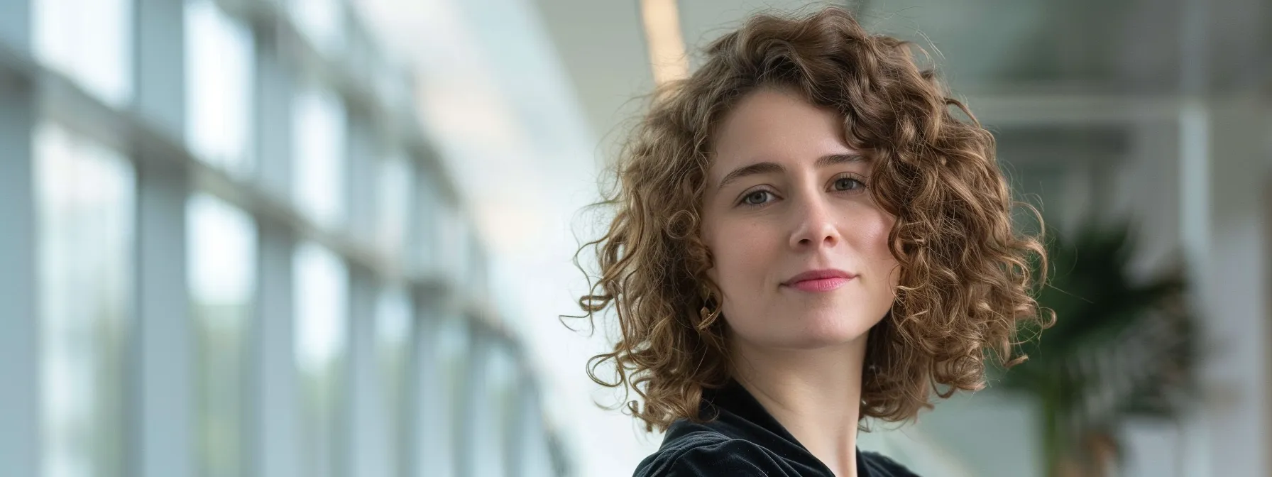 Essential Guide to Maintaining Curly Hair After a Haircut 2 a medium wide shot of a woman with curly hair looking over her shoulder toward the camera