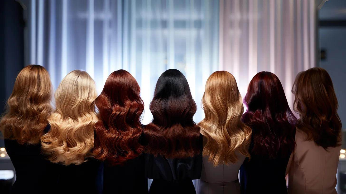 a stunning, illuminated display of diverse medium-length layered hairstyles, showcasing textured waves, sleek straight styles, and vibrant colors, set against a softly blurred background that enhances the elegance and versatility of the looks.