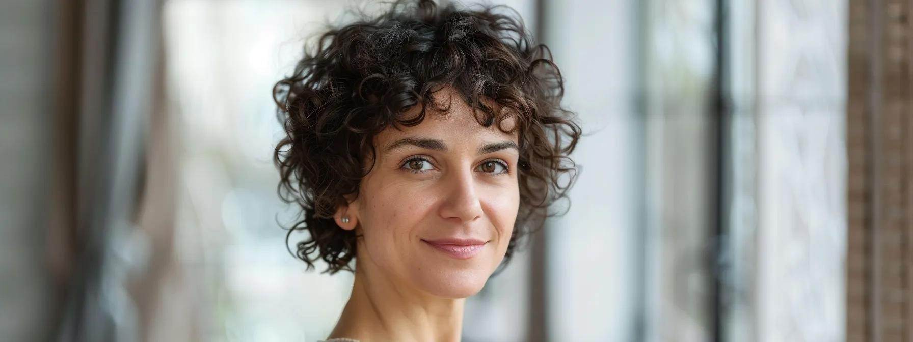 Ultimate Guide to Short Haircuts for Curly Hair 2 a confident woman with short curly hair styled to perfection